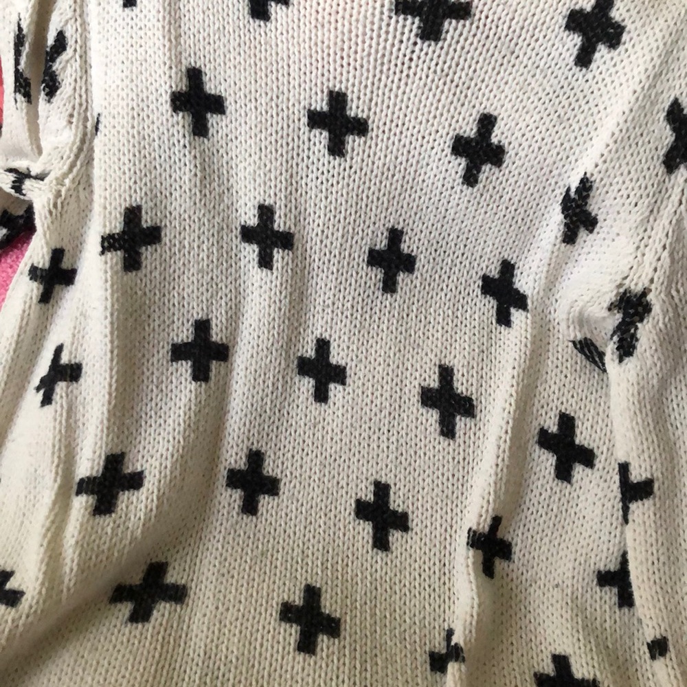 White w/ Black legging sweater